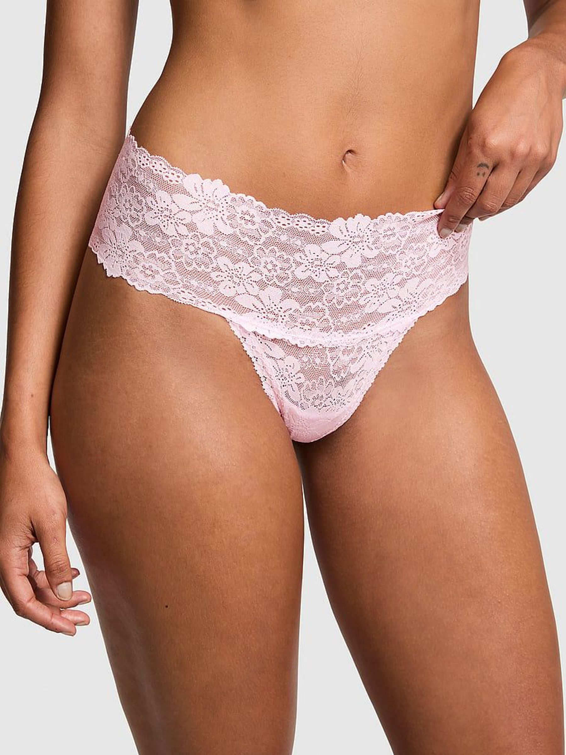 Pink Tulip Hipster Thong Floral Lace Knickers (B94174) | £4