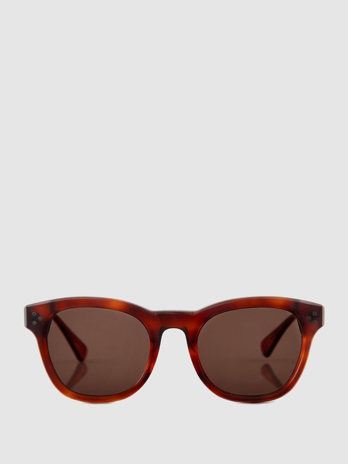 Curry and Paxton Square Sunglasses in Light Tortoise (B94203) | £105
