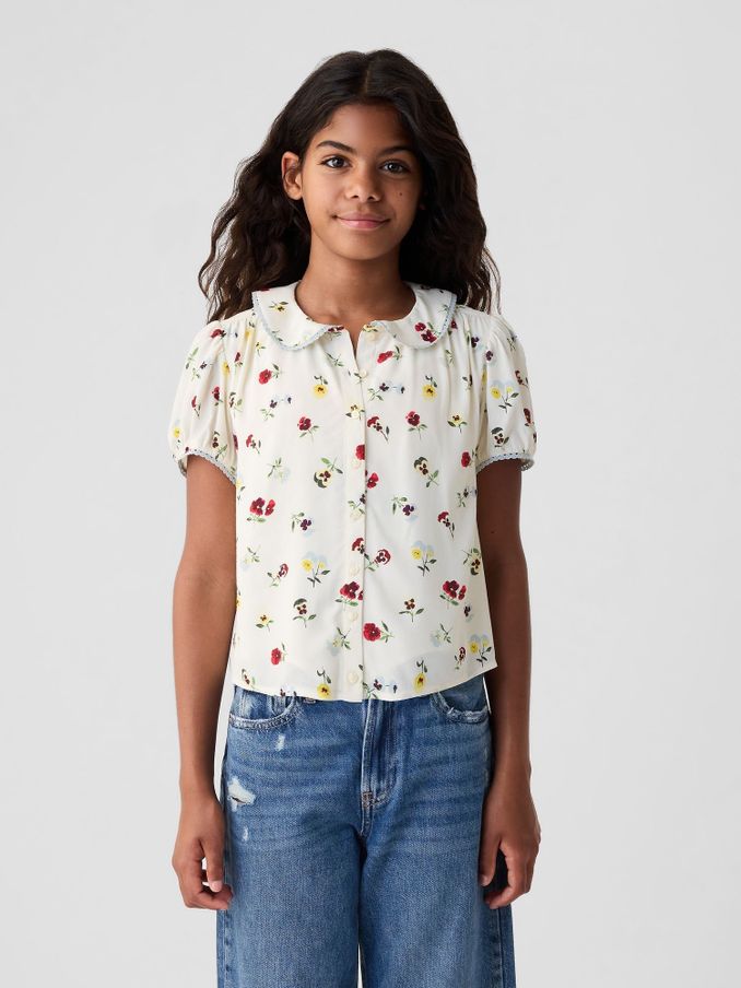Cream DÔEN Floral Blouse (Kids) (B94205) | £28