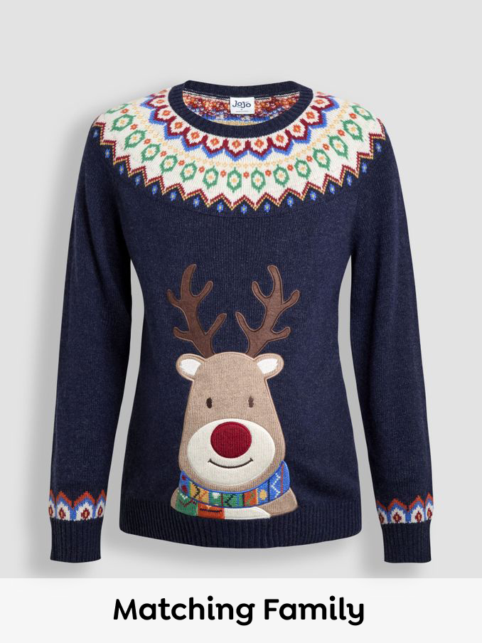 Navy Reindeer Jumper (B94615) | £20