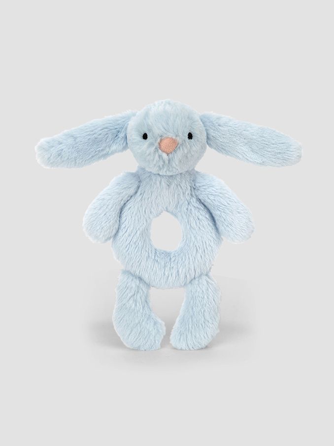 Blue Jellycat Bashful Bunny Ring Rattle (B95750) | £16