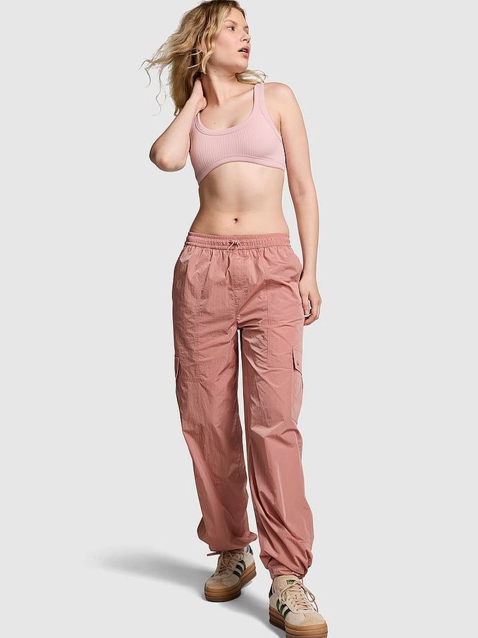 Almond Beige Brown Parachute Cargo Trousers (B95893) | £24
