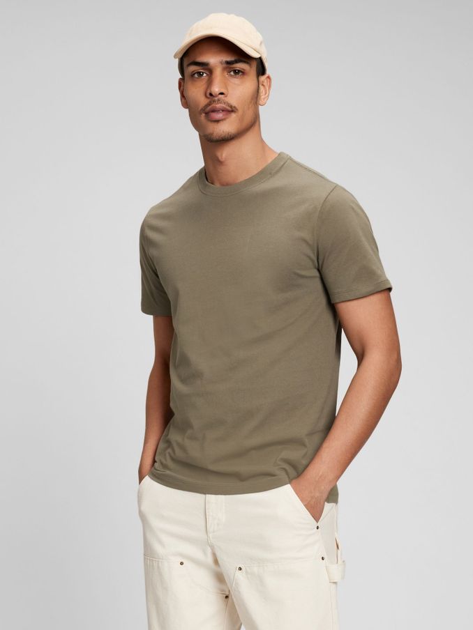 Light Green Short Sleeve Everyday 100% Cotton Crew Neck T-Shirt (B96037) | £12