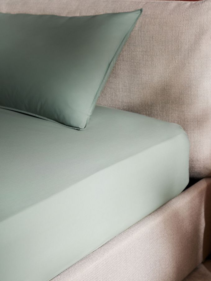 Cosy Washed Cotton Extra Deep Fitted Sheet in Sage Green (B96814) | £20 - £35