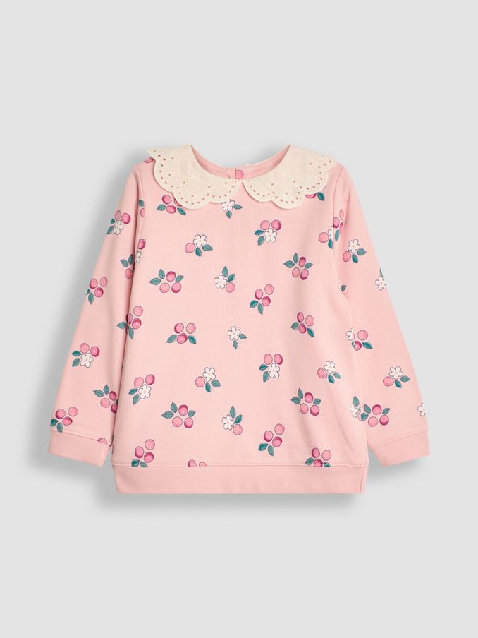 Pink Berry Broderie Collar Sweatshirt (B96819) | £9