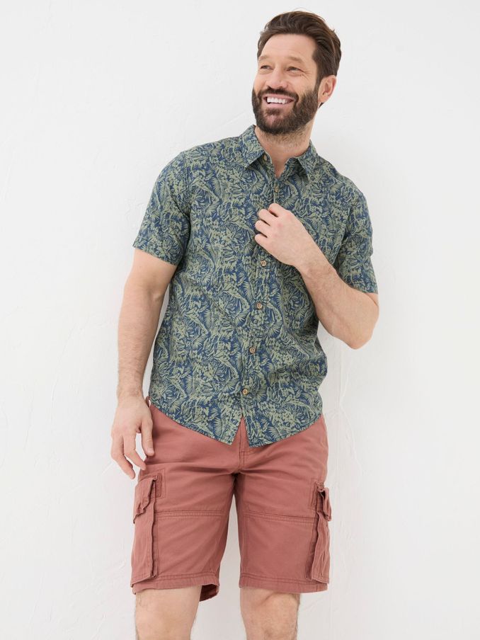 Green Short Sleeve Jungle Print Shirt (B97730) | £28