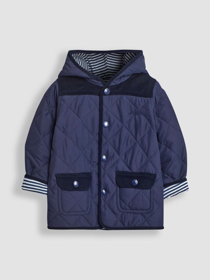 Navy Stripe Quilted Jacket (B98226) | £39.50 - £45.50