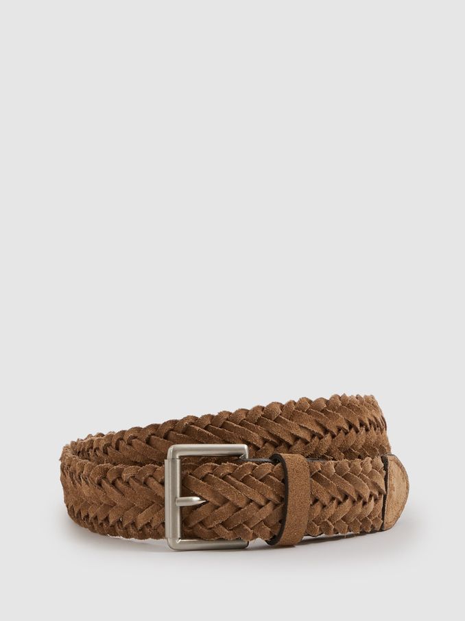 Suede Woven Belt in Stone (B98800) | £28