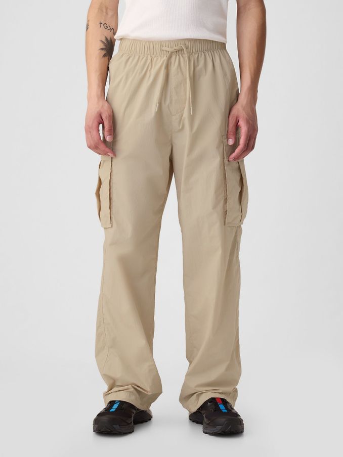 Beige Nylon Cargo Trousers (B98971) | £13