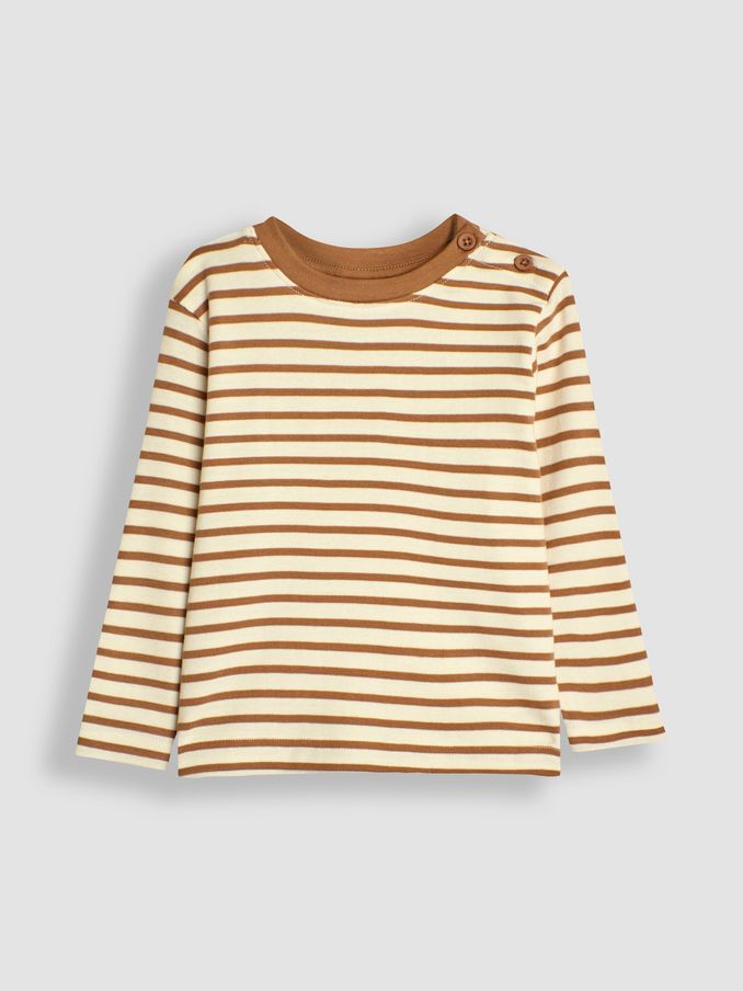 Mocha Brown Breton Long Sleeved Top (B99582) | £6