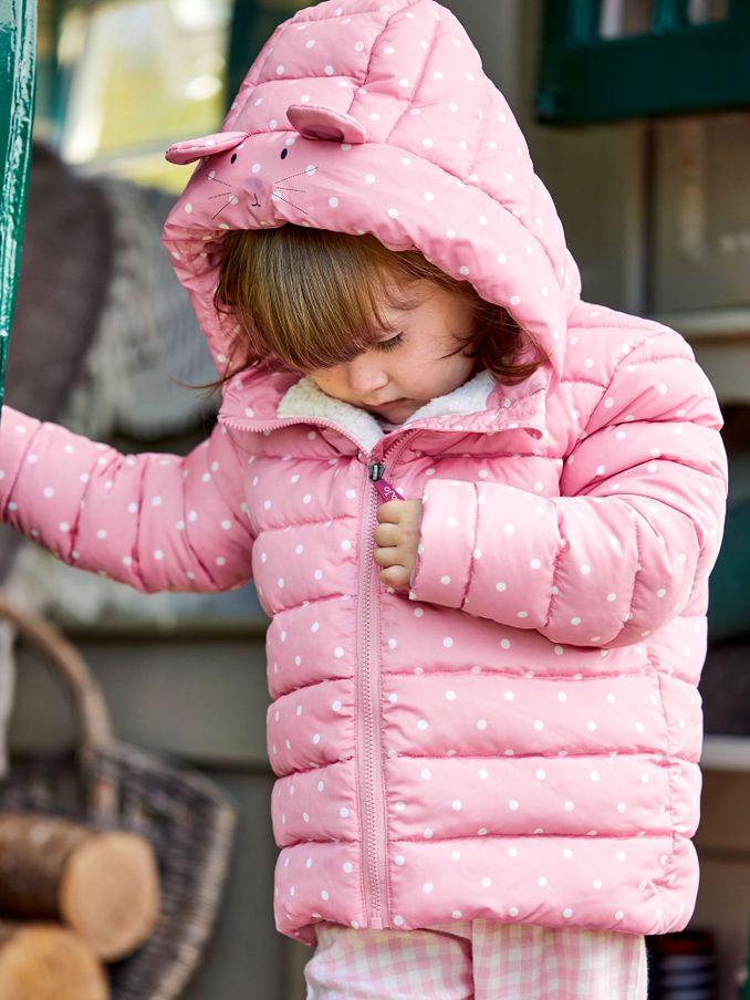 Pink Spot Mouse Puffer Jacket (C00214) | £29 - £32