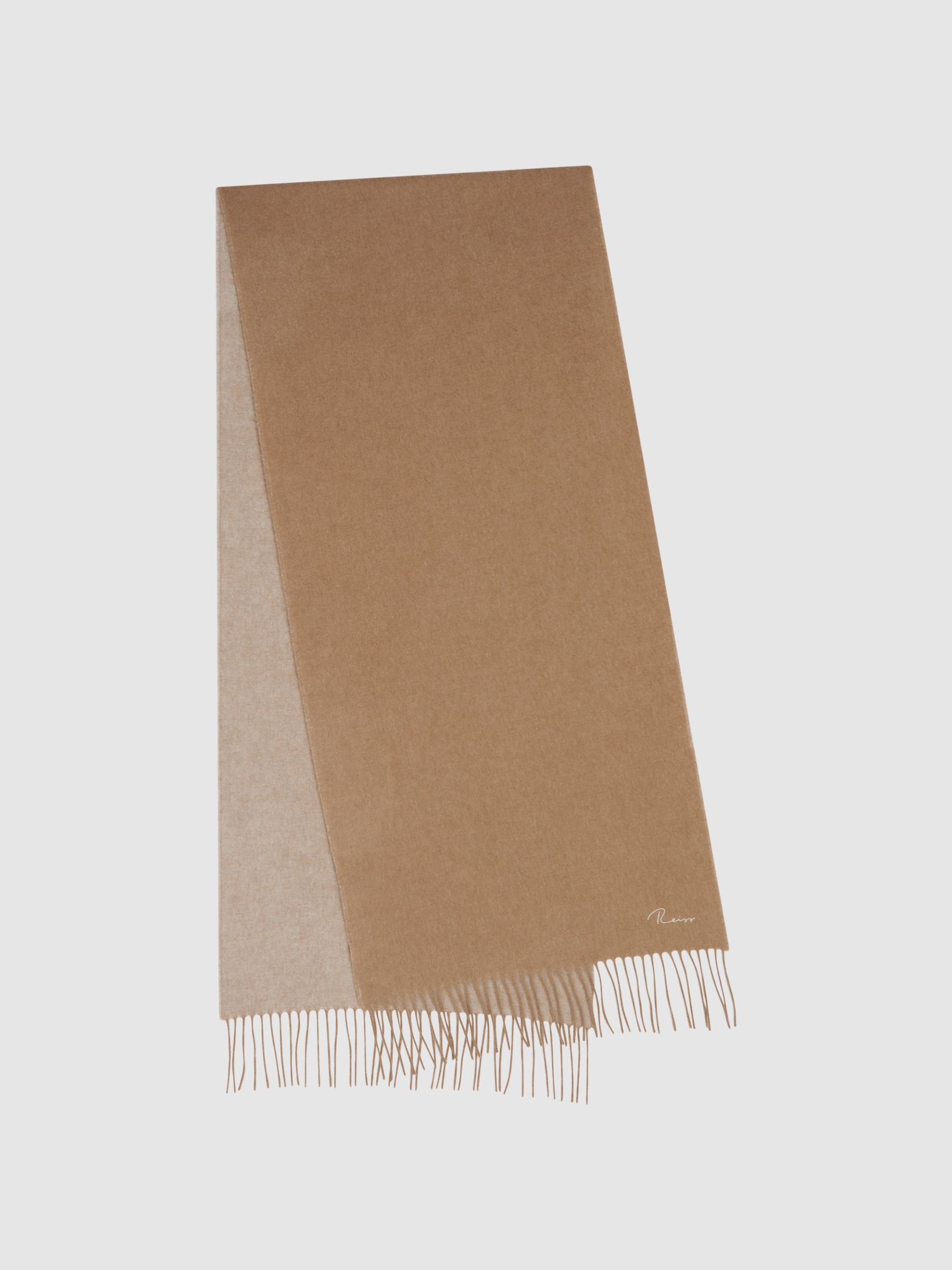 Wool and Cashmere Scarf in Camel (C00256) | £58