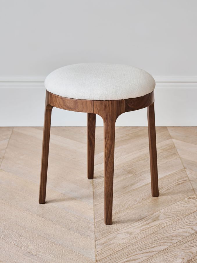 Jasper Conran London Off White Belgrave Walnut Stool (C00422) | £199