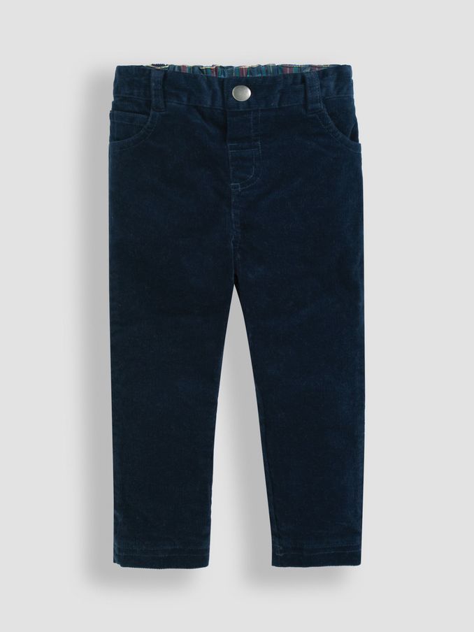 Navy Blue Slim Cord Trousers (C07619) | £21
