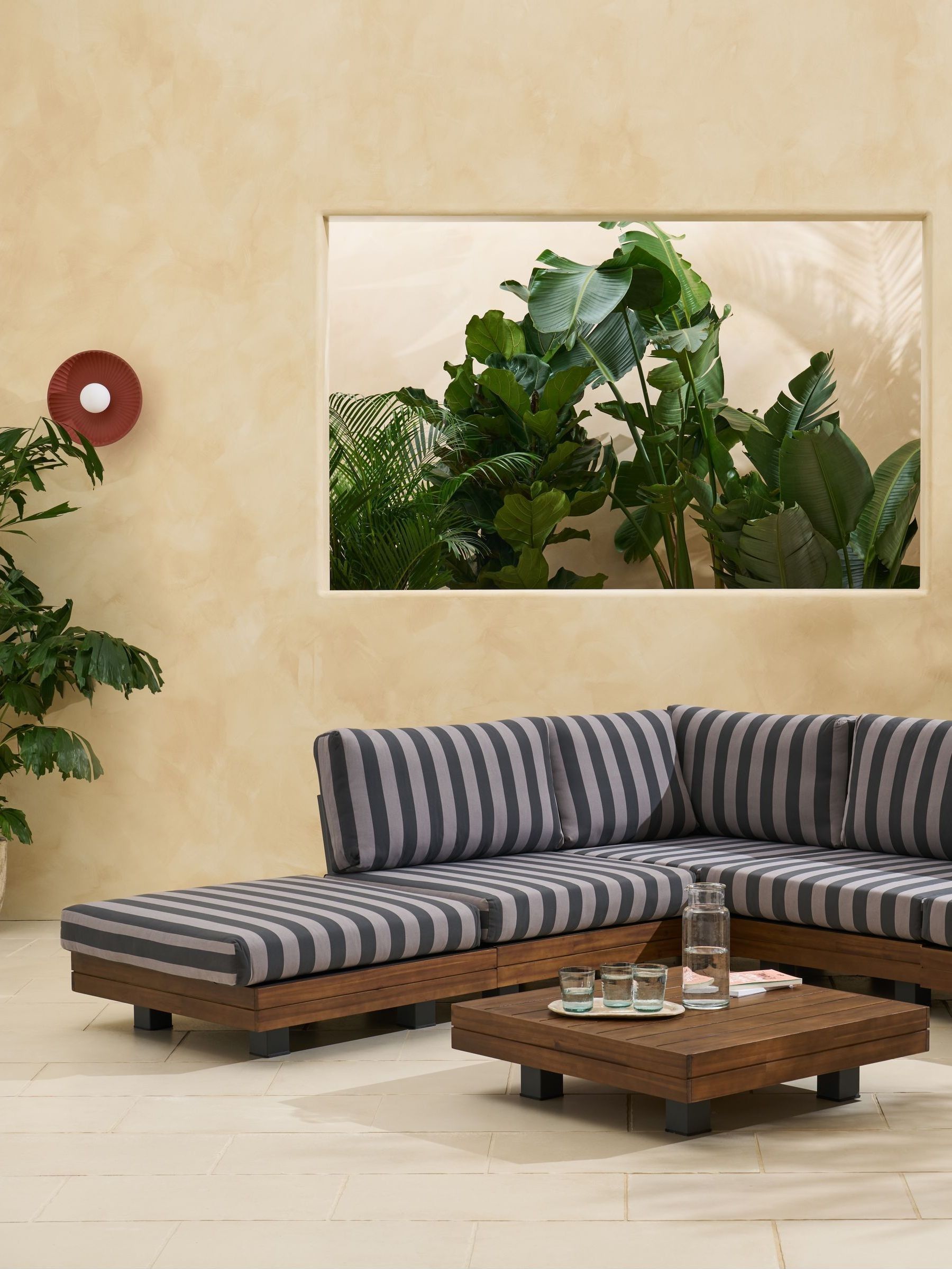 Avarna Garden Corner Lounge Set in Stripe (C08017) | £1,699