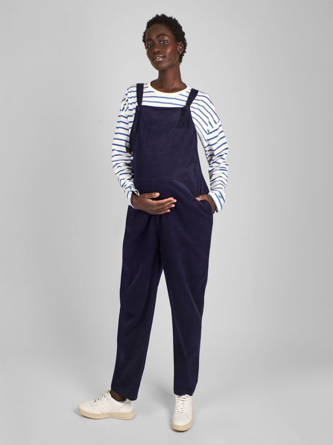 Navy Blue Cord Maternity Dungarees (C08579) | £45.50
