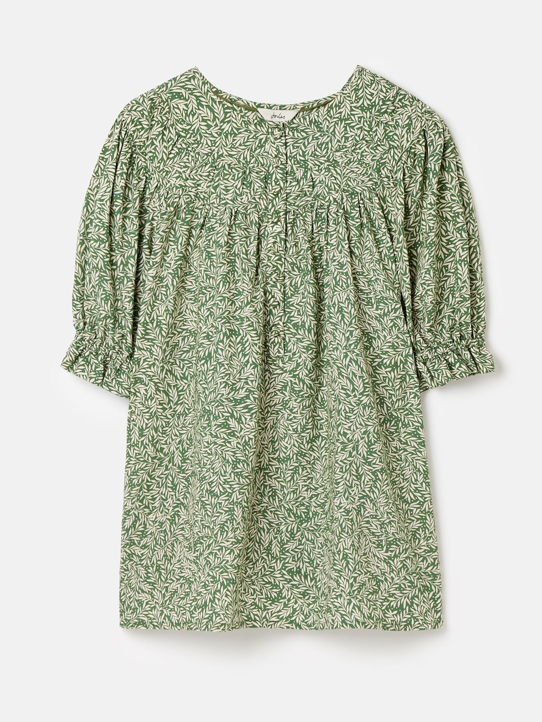 Eloisa Green Curved Yoke Blouse (C08605) | £29