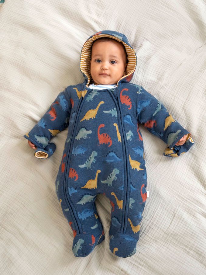 Indigo Dinosaur Print Cosy Pramsuit (C10433) | £36.50