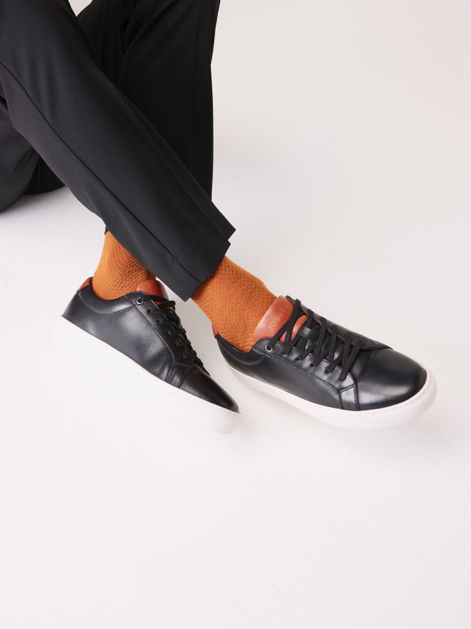 Black Leather Trainers (C14066) | £69