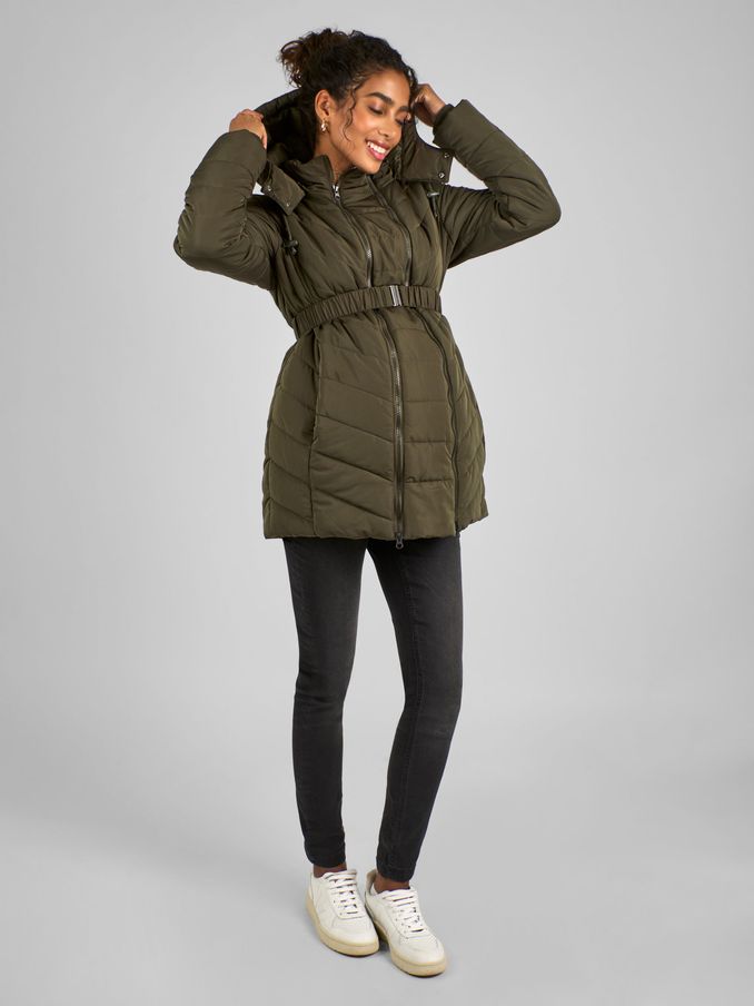 Khaki Green 2-in-1 Maternity Puffer Jacket (C18356) | £35
