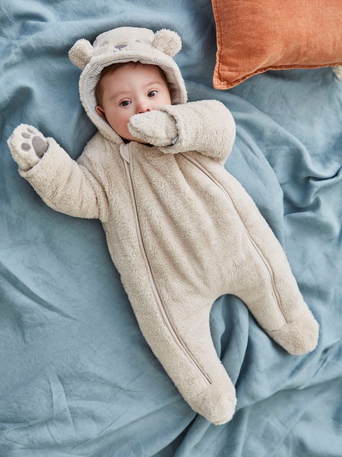 Mocha Bear Cosy Pramsuit (C22491) | £36.50
