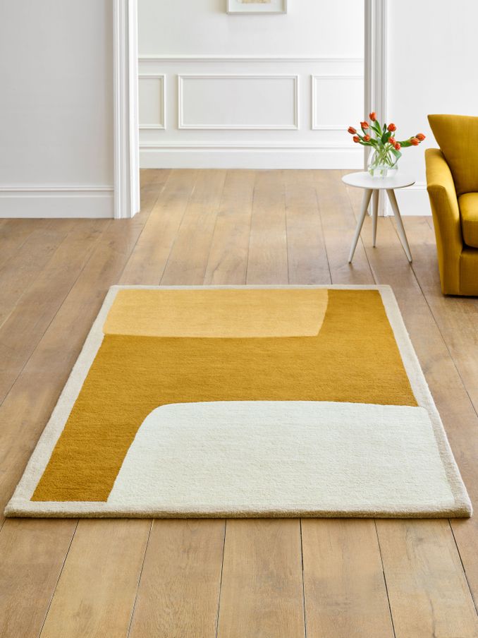 Jasper Conran London Yellow Abstract Wool Rug (C22875) | £250 - £510