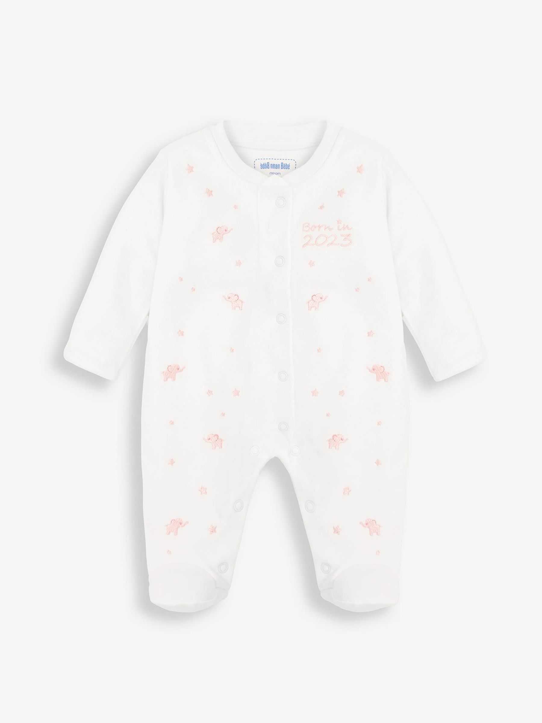 Pink - Born In 2023 Embroidered Sleepsuit