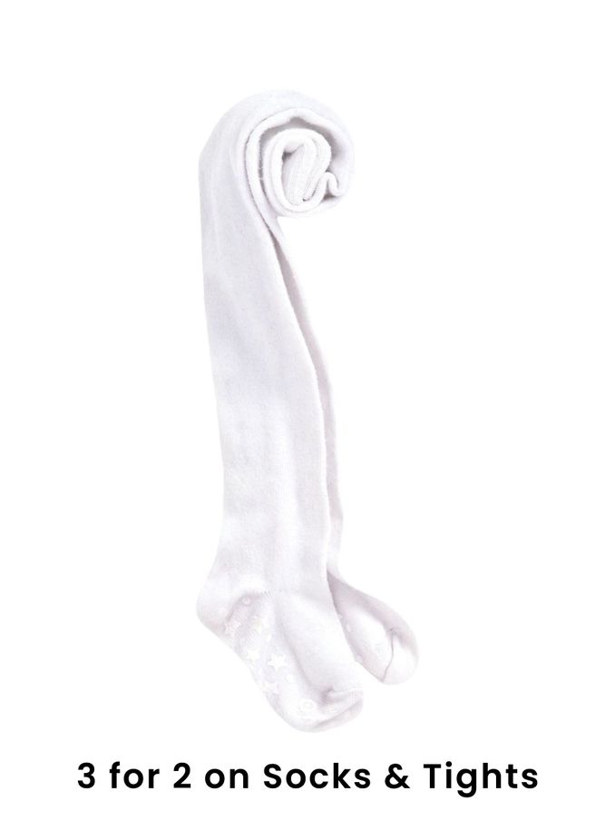 White Cotton Rich Plain Tights (C31178) | £9.50