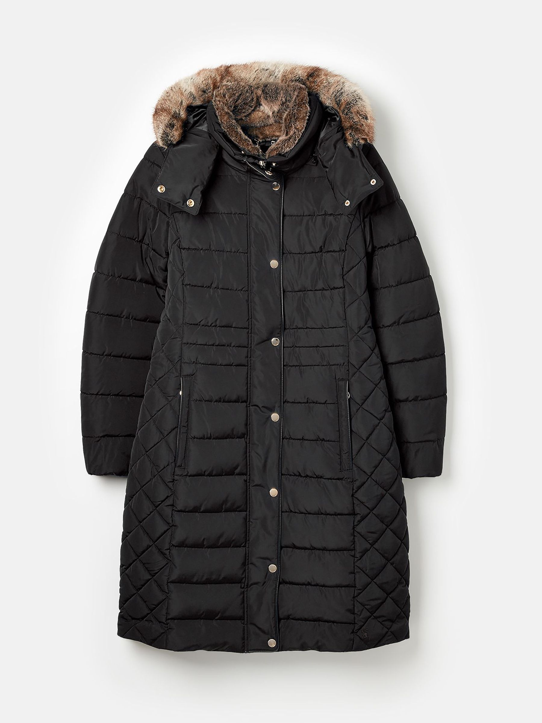Charlington Black Showerproof Longline Padded Coat (C32469) | £179