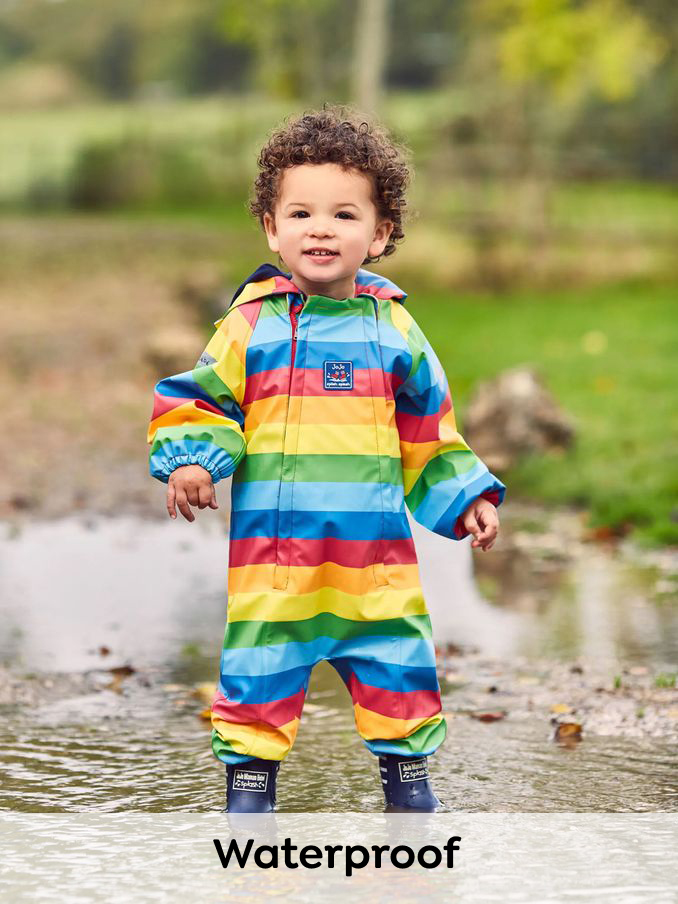 Multi Rainbow Lined Waterproof Puddle Suit (C32935) | £29 - £31