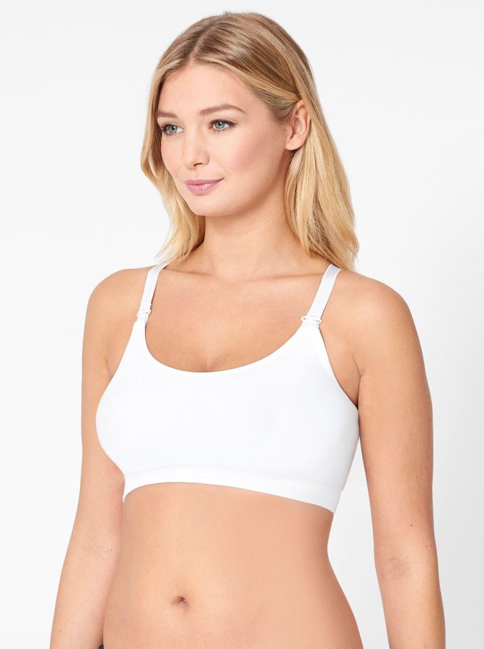 White Cotton Rich Seamless Maternity & Nursing Bra (C41032) | £18