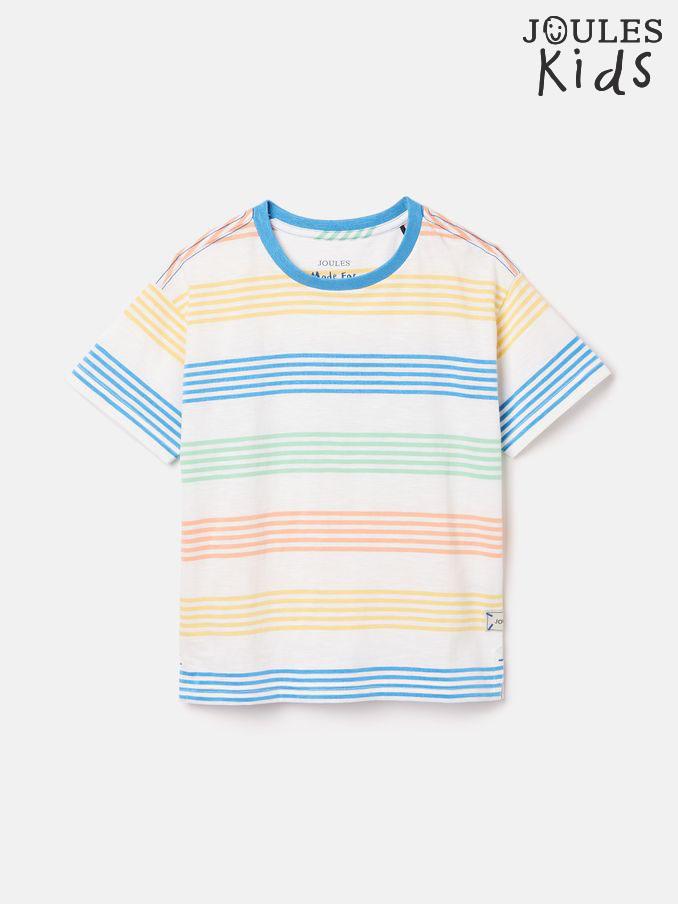 Boys' Laundered Multi Short Sleeve Crew Neck Striped T-Shirt (C44141) | £12 - £14