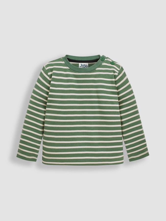 Khaki Green Breton Long Sleeved Top (C44673) | £6