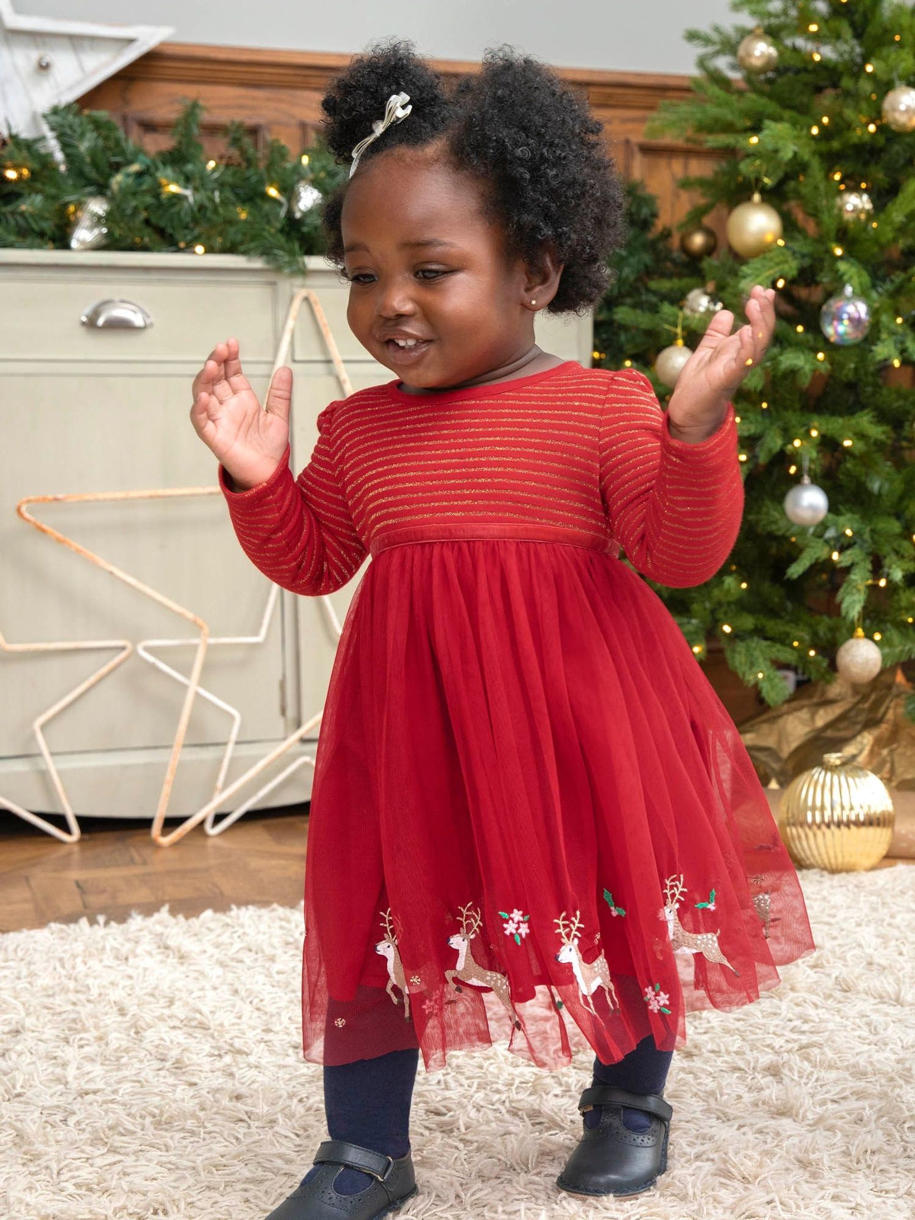 Red - Reindeer Party Dress