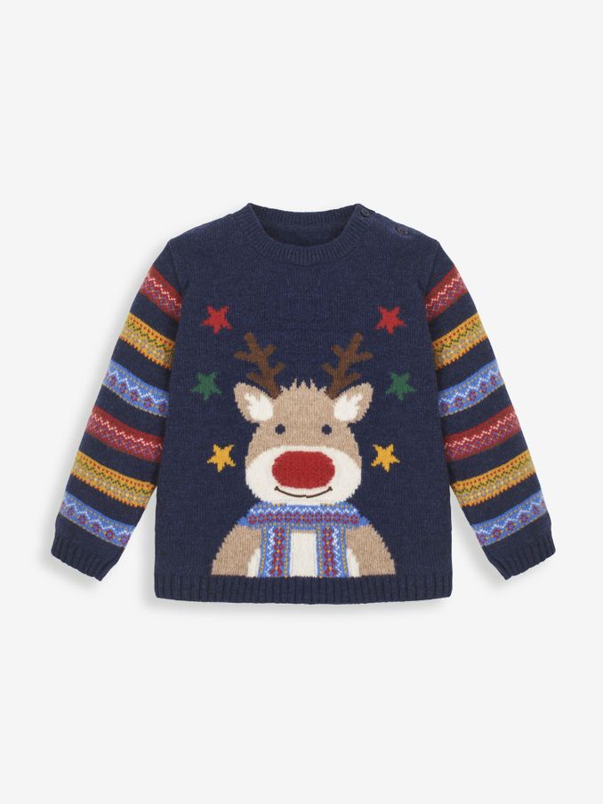 Navy Blue - Reindeer Jumper
