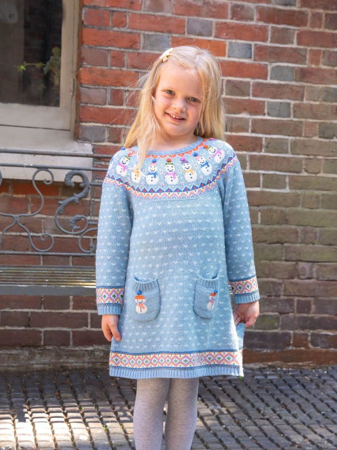 Blue Snowman Fairisle Pattern Knitted Dress (C45764) | £18