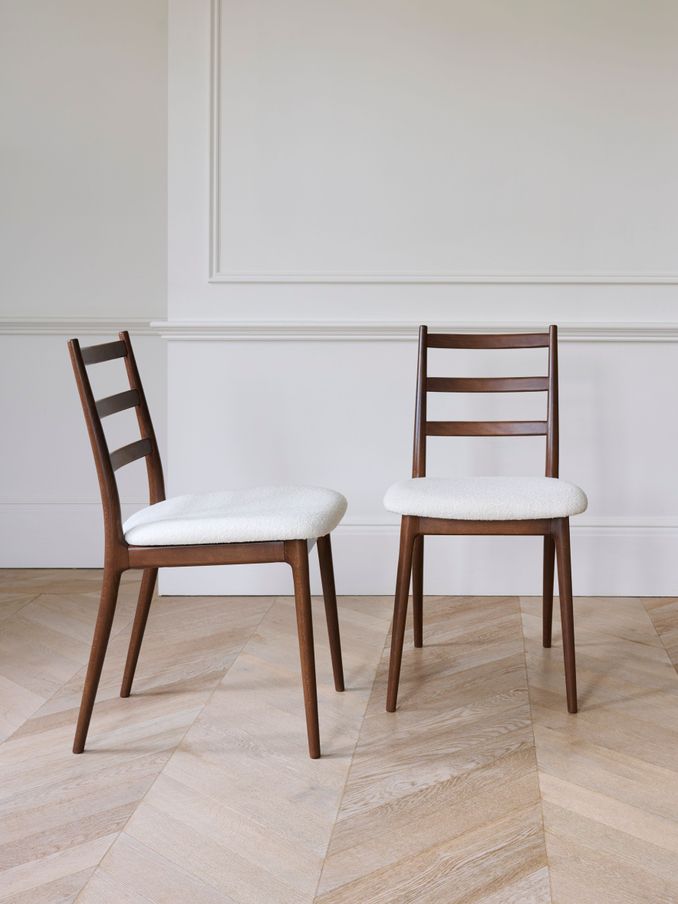 Jasper Conran London Set of 2 Chenille Natural Highbury Dining Chairs (C48979) | £599