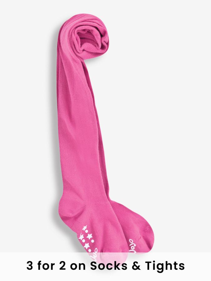 Fuchsia Pink Cotton Rich Plain Tights (C54143) | £9.50