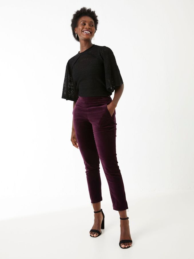 Purple Isobelle Velvet Trousers (C54811) | £20