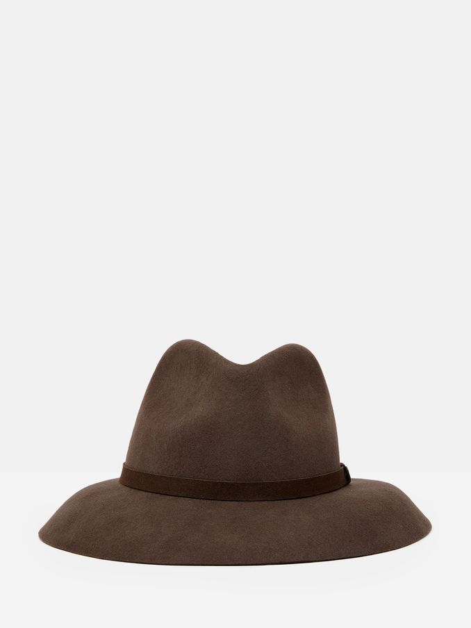 Hazleton Brown Wide Brim Wool Fedora (C54834) | £15