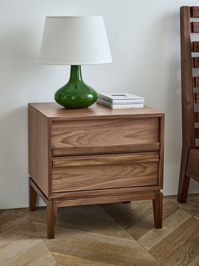 Jasper Conran London Brown 2 Drawer Belgrave Walnut 2 Drawer Bedside (C62291) | £349