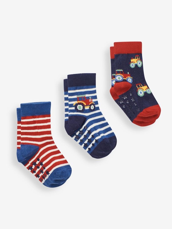 Multi Boys' 3-Pack Tractor Socks (C63572) | £4