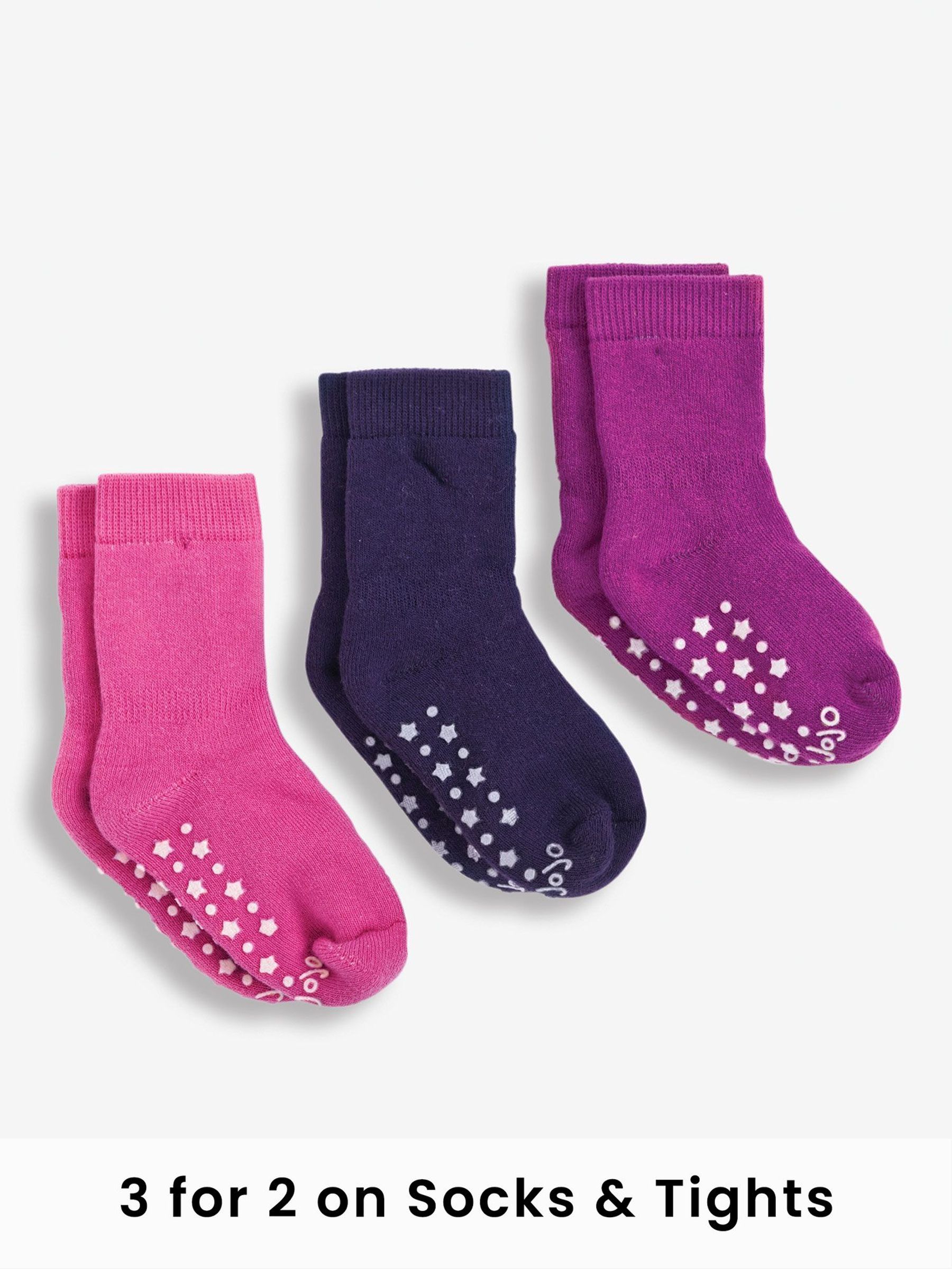 Fuchsia Pink 3-Pack Extra Thick Socks (C65417) | £9.50