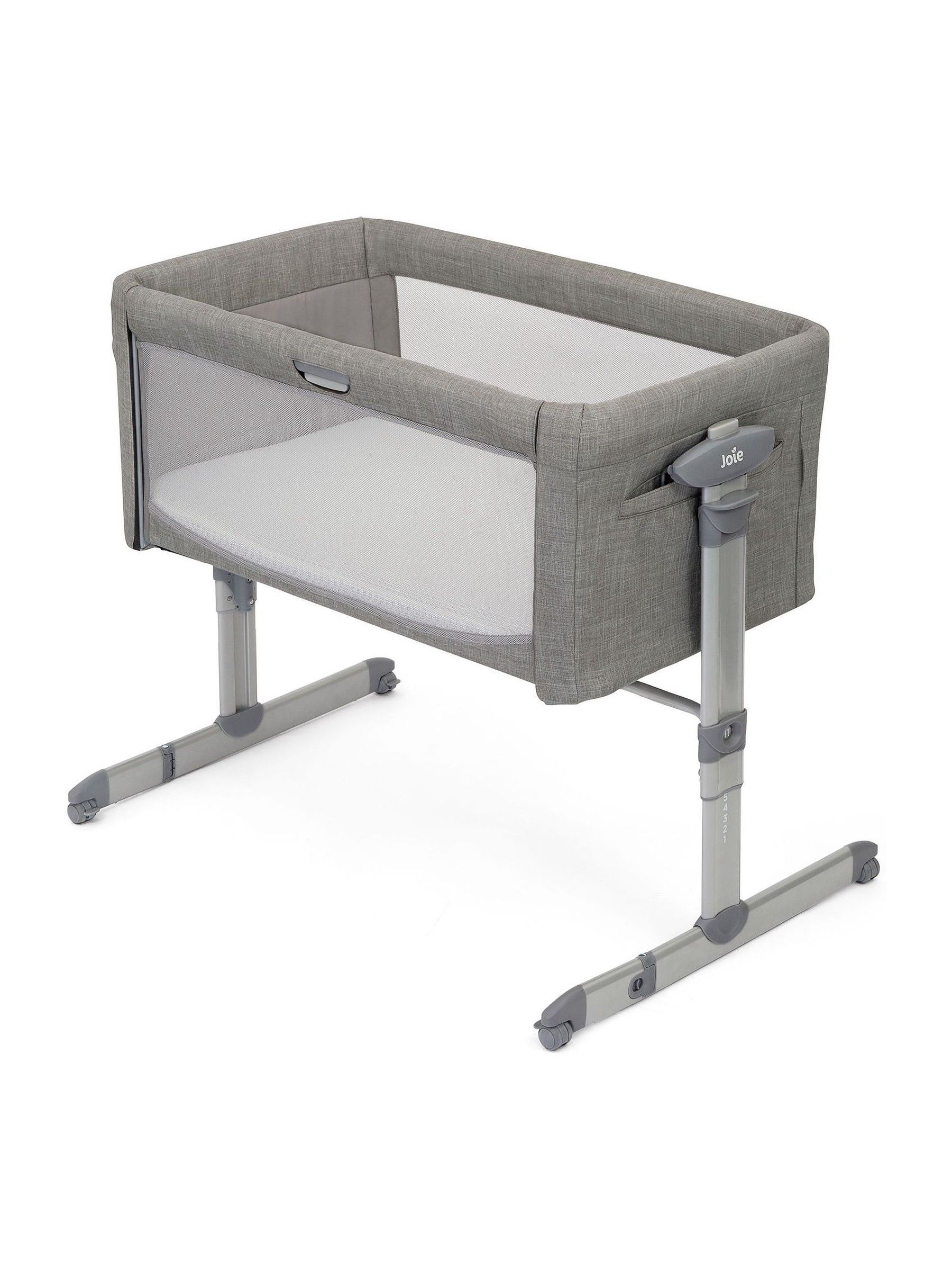 Joie Grey Foggy Roomie Glide Bedside Crib (C68631) | £160