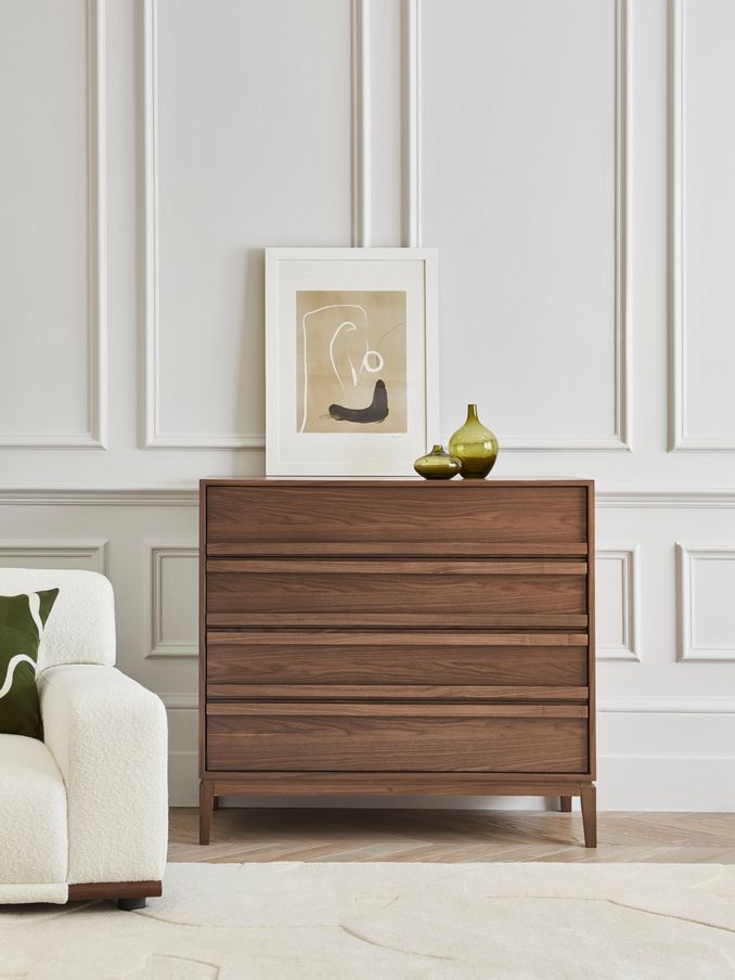Jasper Conran London Brown 4 Drawer Belgrave Walnut Chest of Drawers (C68667) | £899