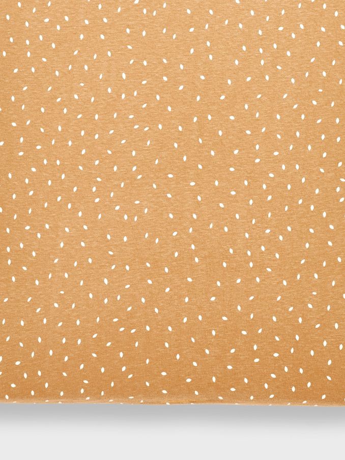 The Little Green Sheep Orange Organic Rice Print Crib Fitted Sheet (C68793) | £18