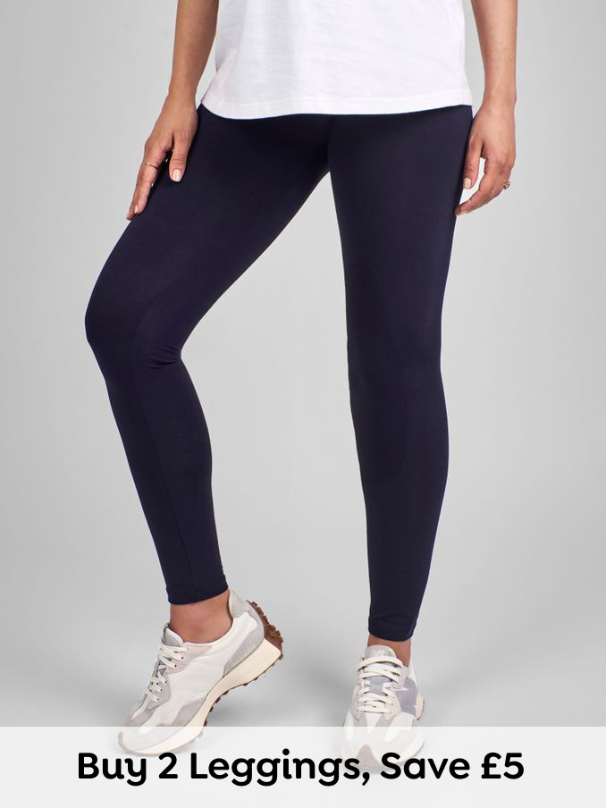 Navy Blue Cotton Rich Maternity Leggings (C77754) | £22.50