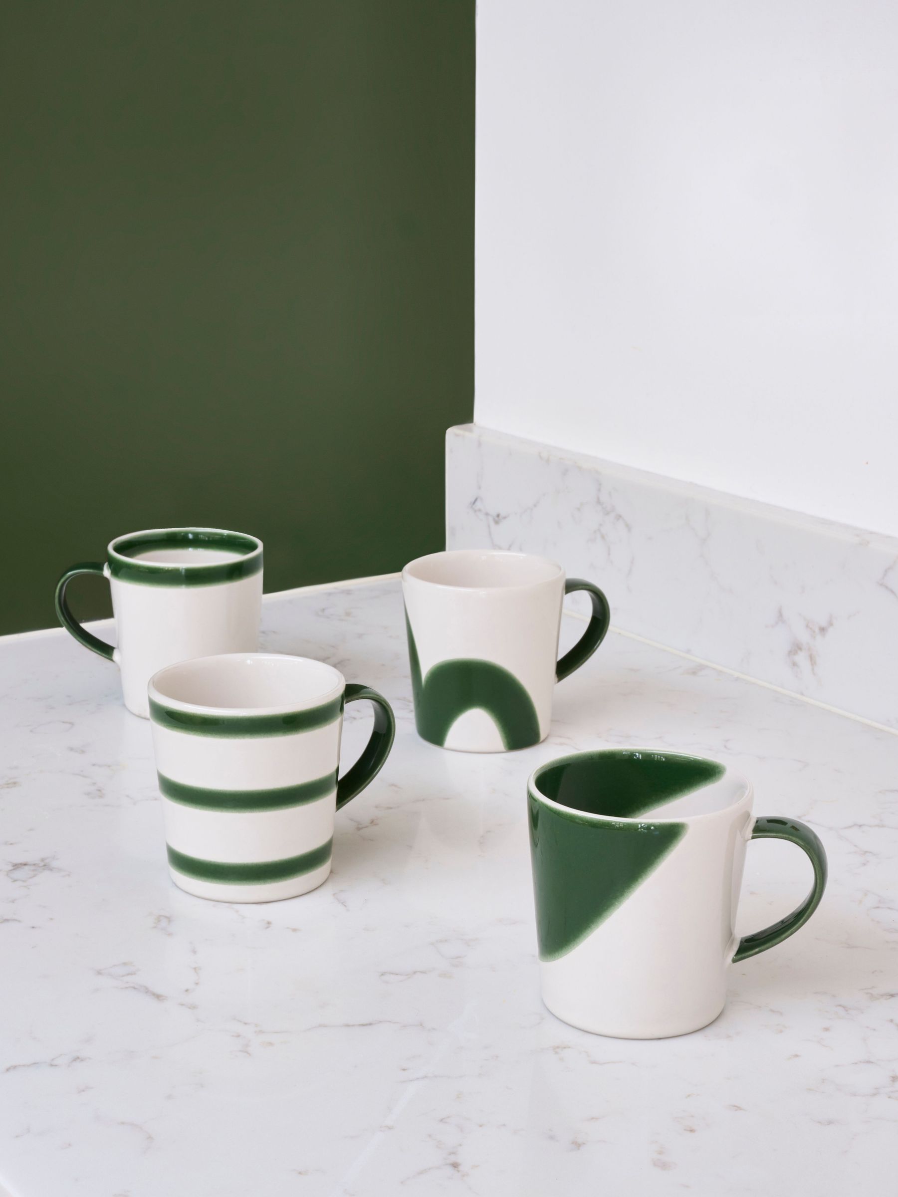 Jasper Conran London Set of 4 Green Abstract Mugs (C79452) | £40
