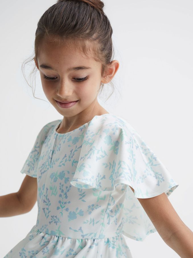 9-12 yrs Satin Midi Dress in Multi (C79587) | £40