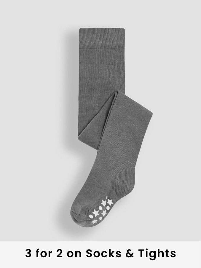 Dark Grey Cotton Rich Plain Tights (C81449) | £9.50
